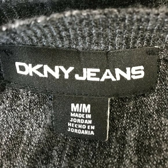 DKNY Womens Dolman Sleeves Knitted Charcoal Gray Pullover Top Size Medium - Picture 5 of 7